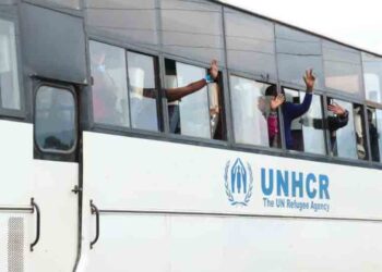 Emotions run high as 1000 Congolese move deeper inland into Uganda.