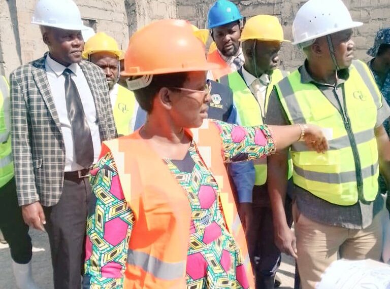 Dr Atwine tours the Isolation ward building at Kisoro Hospital [Photo by Gerald Niyirinda]