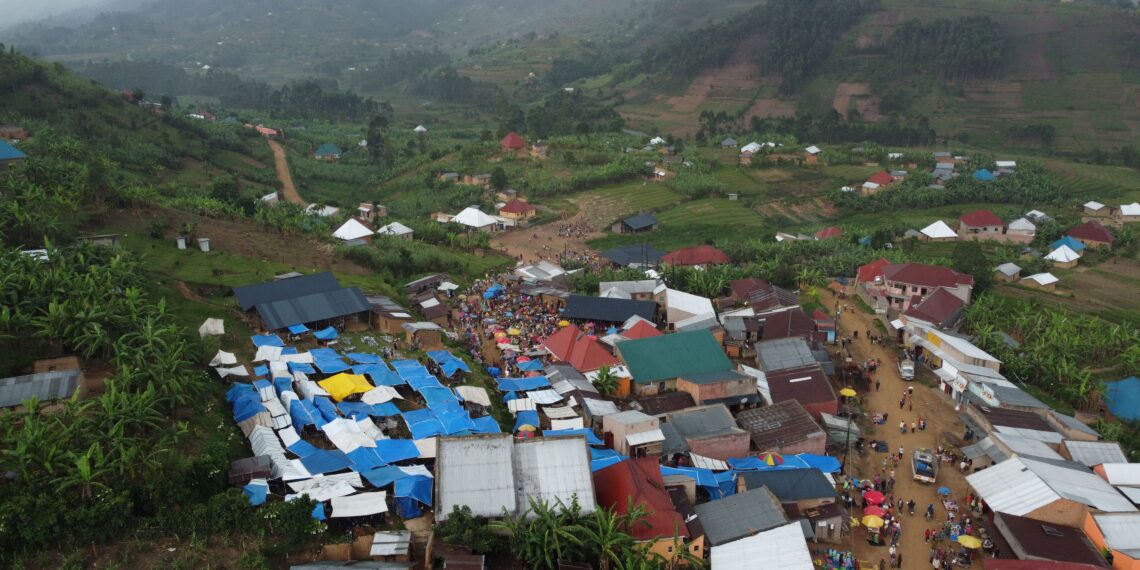 A bird's view of Kamara Market in Mupaka Town Council near the Uganda - DRC border