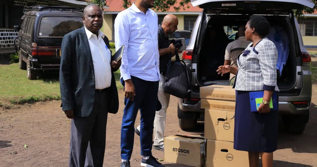 Mr Mukiza Robert delivered the devices on Thursday 1, August 2024 [Photo by Gerald Niyirinda]