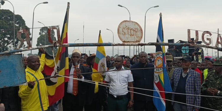 Ugandan officials during the reopening of the Bunagana border with DRC on 10-07-2025