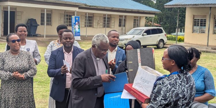 Can Baker Habimana hands over materials to Dr Mugisha Annet on Monday