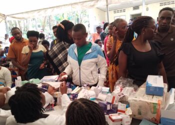 MUMSA students giving medical services at Busanza HCIV on Saturday 25th July 2026