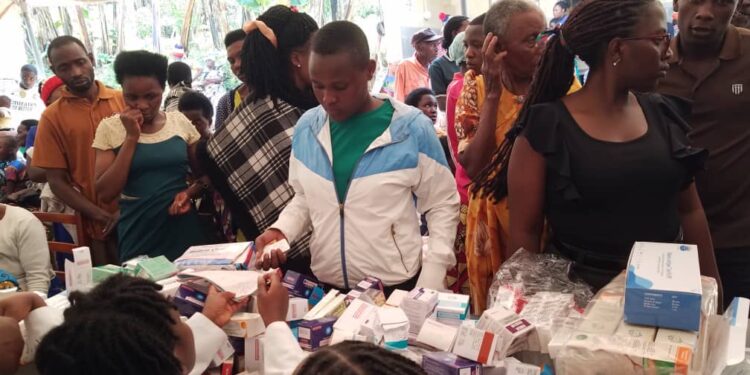 MUMSA students giving medical services at Busanza HCIV on Saturday 25th July 2026